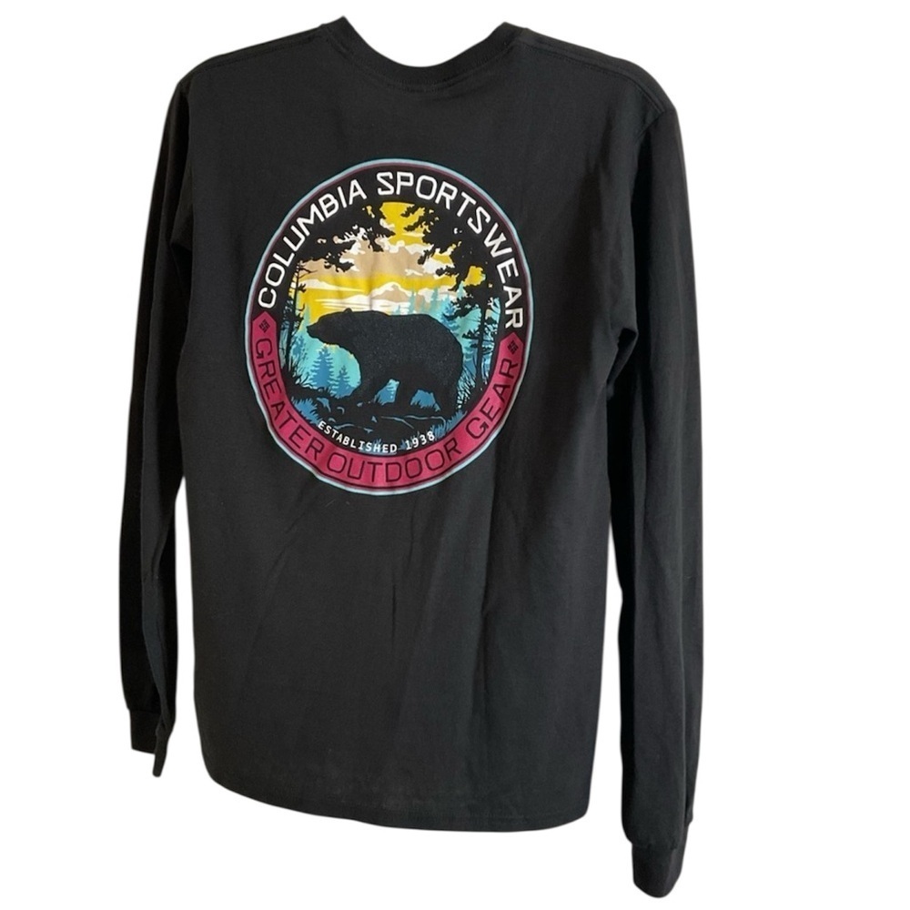 Columbia Black Long Sleeve with Nature Graphic shirt size small